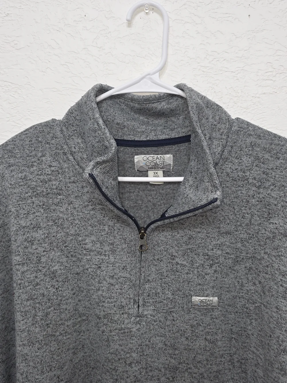 Ocean Current Men’s Charcoal Gray Half-Zip Sweater 3X